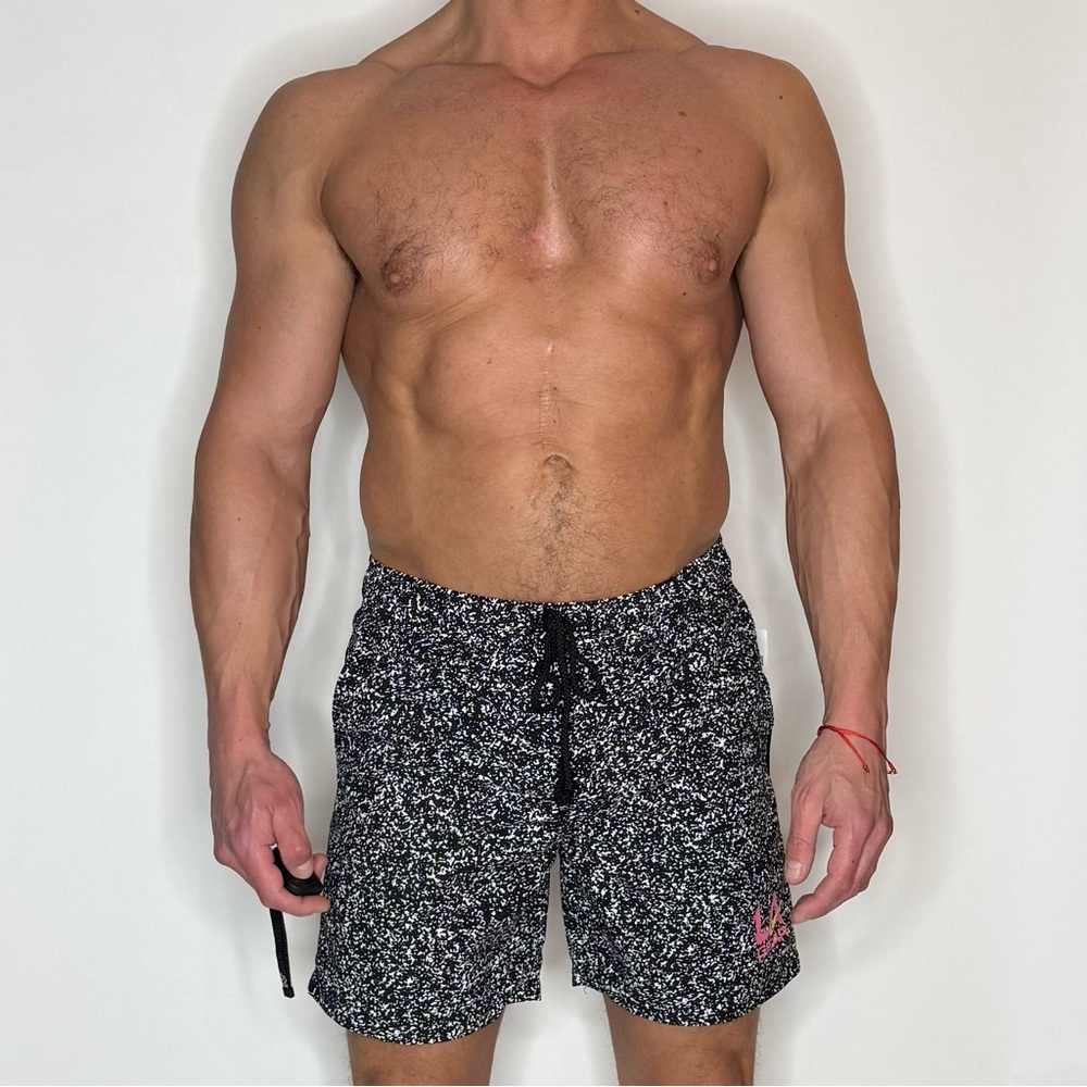 L.A. Gear for Forever 21 Men's Black and White Swim Shorts